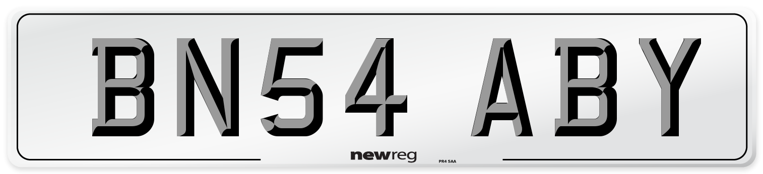BN54 ABY Number Plate from New Reg